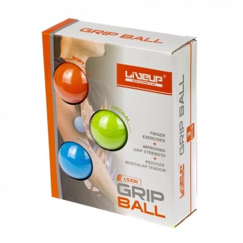 KIT BOLAS DE APERTO GRIP BALL – LEVE, MEDIO, FORTE- 5 CM – LIVEUP SPORTS